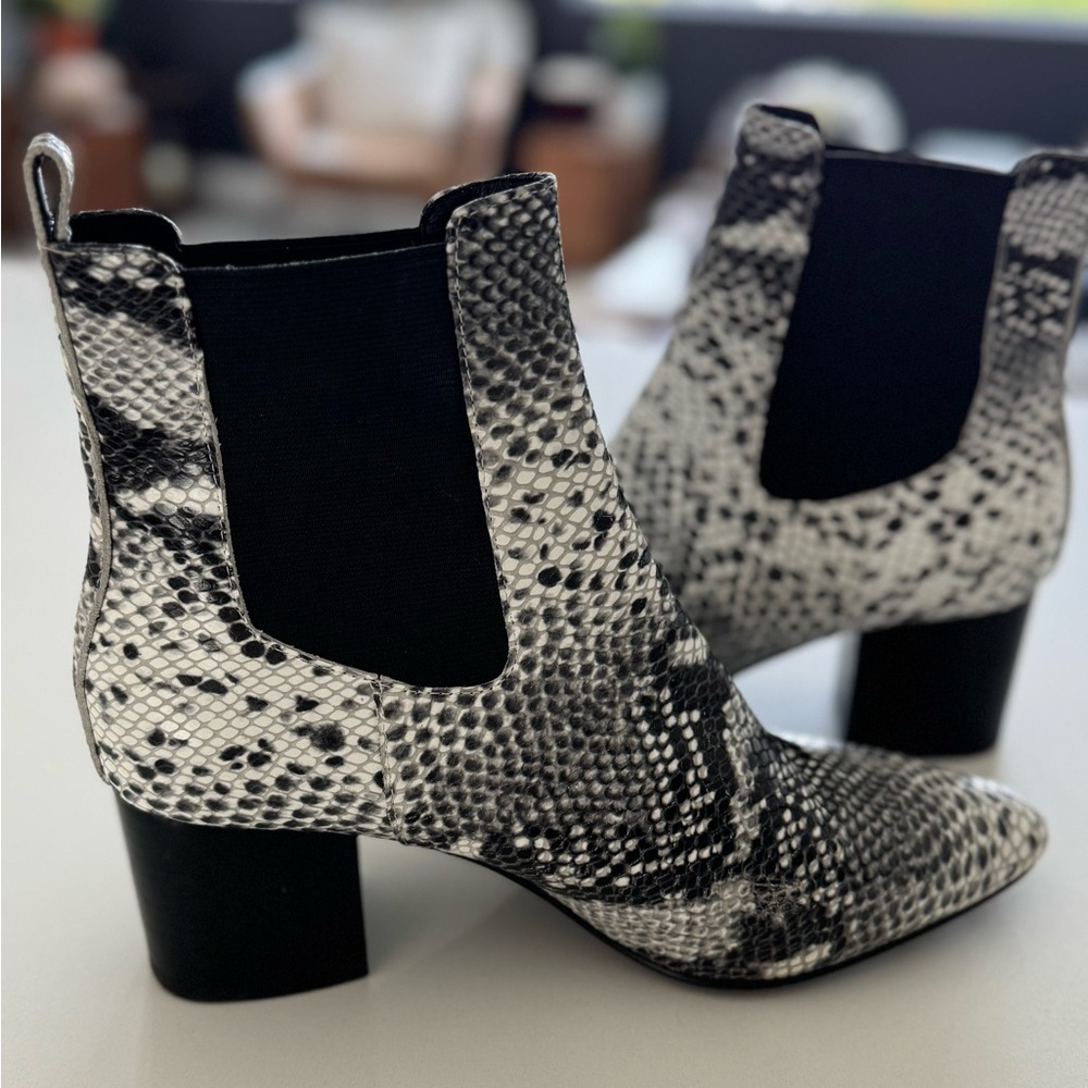 Sol Sana Teddy Snake Print Ankle Boots